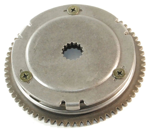 Ace Starter Clutch Assembly For 70 To 90CC Atvs With 15 Spline 16MM Shaft, detailed view of metal gear structure and screws.