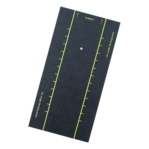 Swing Analysis Board With Lie Fitting Indicators For Right And Left Handed Players To Level Up Your Swing Mechanics With Durable ABS Surface 40 By 20 Cm featuring centered marks and textured lines on dark surface