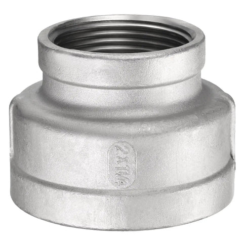 Two Inch By One And Quarter Inch NPT Female Reducing Coupling 304 Stainless Steel Pipe Fitting For Water Oil Gas Applications