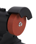 Pocket Sized Cordless Mini Bench Grinder With Killer Copper Motor For Sharpening Polishing And Diy Tasks with coarse brown corundum disc.