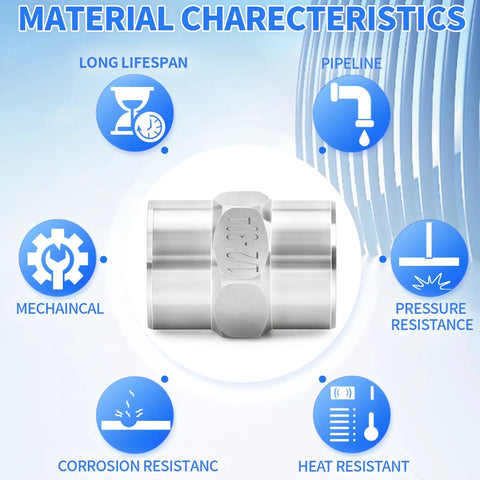 Hex Coupling Pipe Fitting One Half Inch NPT Female To One Half Inch NPT Female Stainless Steel 304 with material characteristics