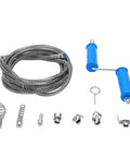 Heavy Duty Drain Snake With Drill Attachment, Flexible Alloy Steel Pipe Auger, steel cable and various attachments for plumbing use.