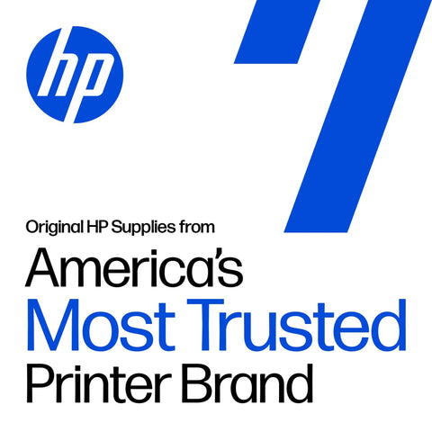 Logo of HP printer supplies, emphasizing trust and quality for printing needs.