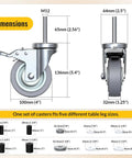 Dimensions of Heavy Duty Four Inch Locking Expanding Stem Caster Wheels Threaded Swivel Casters Rock Solid Set Of Eight.