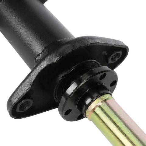 Close-up of a black metal axle hub from the 810mm 32 Inch Rear Axle Kit For Go Karts ATVs UTVs Quads Buggy Golf Carts And 4 Wheelers