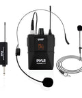 UHF Wireless Microphone System Kit Portable Pro Cordless Microphone Set With Headset Lavalier Beltpack Transmitter And Receiver