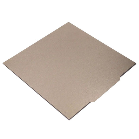 Solid Double Sided Pei Texture Spring Steel Build Plate With Magnetic Base For 3D Printers, 332 by 340 mm.