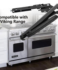 Range Oven Door Hinge Assembly Replacement For Viking Appliances Replaces AP5315870 And 811473 close-up with Viking range