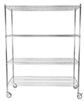 Heavy Duty 5 Tier Rolling Storage Rack With Hella Tough Steel Wire Shelves And Rock Solid Weight Rating For Zero Drama Tool Free Organization Solutions.