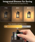 Adjustable Motion Sensor Outdoor Lights with integrated dimmer for saving energy and easy operation, oil rubbed bronze wall mount.