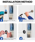 Installation guide for 4 Pack Closet Door Finger Pulls For 2-1/8 Inch Holes Stainless Steel Sliding Door Hardware with easy snap-in installation.
