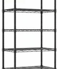 Built Like A Brick 4 Tier Wire Shelving Unit With Locking Heavy Duty Casters And Adjustable Metal Shelves, black, freestanding storage rack