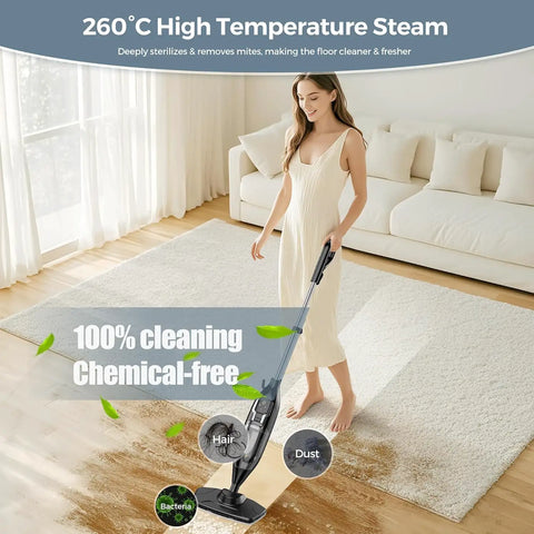 Top Shelf Handheld Steam Mop And Tough Stain Remover With Twelve Snap Swap Tool Tips For Blistering Heat Output On Hardwood Tile Grout And Laminates Anywhere in use on hardwood floor.