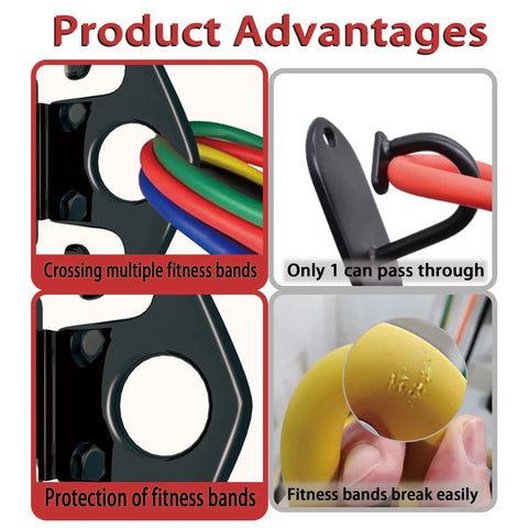 Badass Heavy Duty 4 Pack Resistance Band Wall Anchors For Home Gym Workout Exercise Fitness Physical Therapy And Compact Studio Training Gear Black Finish showing product advantages and features.