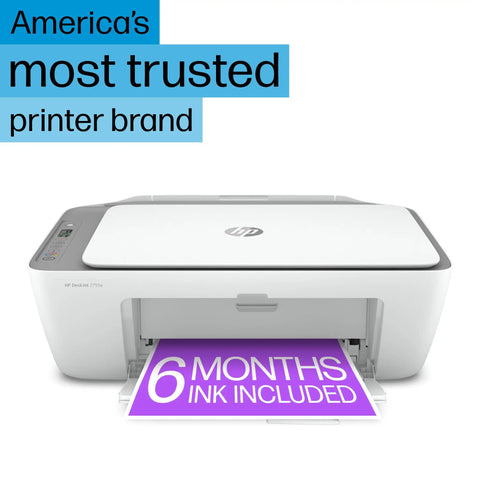 Front view of DeskJet 2755e Wireless Color Inkjet Printer With Scan Copy Easy Setup Mobile Printing Great For Home Use 1200 DPI