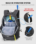 20L Lightweight Hiking Backpack for Men and Women with hydration system, durable 600D polyester, open front pocket view
