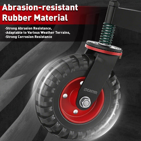 Close-up view of Heavy Duty Gate Wheel 8 Inch Swivel Caster With Spring Loaded 360 Degree Rotation, 650Lb Capacity For Wood And Metal Gates