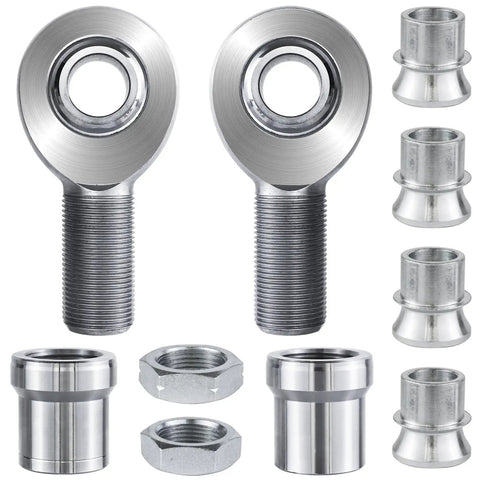 Badass 1.25 Inch Chromoly Rod End Heim Joint Kit With Heat Treated Bearings and Jam Nut Spacers for suspension upgrades