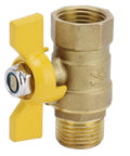 Heavy Duty Brass Ball Valve Featuring G1/2 Male Thread For Fuel And Natural Gas Lines Quick Shut Off Plumbing Parts, close-up view.