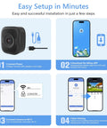 Setup instructions for No Drill Magnetic Window Camera For Inside Or Outside Monitoring Through Glass 4K 8MP Lens With 32GB SD Card.
