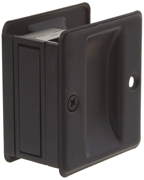 Premium Solid Brass Pocket Passage Door Pull Matte Black Finish Two And Three Quarters Inch Tall By Two And Half Inch Wide