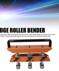 Rock Solid Roller Bender For Sheet Metal Bending 0 To 90 Degrees showing depth gauge and roller stations for precise bending.
