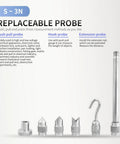 Tough As Nails Digital Force Gauge And Push Pull Dynamometer featuring replaceable probes for varied measurement methods.