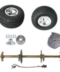 Heavy Duty 32 Inch Go Kart Rear Live Axle Kit With 5 Inch Wheels And 11x7.10-5 Racer Tires, 420 Sprocket, 3 Stud Hub