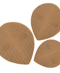 Polyurethane Shoe Heel Repair Pads Half Round Sole Protectors For Sneakers And Athletic Kicks, light brown with anti-slip texture.