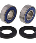 Premium Front Wheel Bearing And Seal Kit For Kawasaki Ninja Ex300 with rubber sealed double ball bearings and seals.