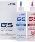 Professional Grade Fast Setting Two Component Epoxy 32 Oz Quick Cure Adhesive Kit for bonding resin and hardener bottles.