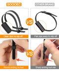 Comparison of 200 Pack Reusable Zip Ties With Assorted Sizes 6 8 10 12 Inches UV Resistant Black Heavy Duty Outdoor vs other brand.