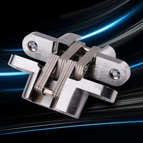 Heavy Duty 304 Stainless Steel Hidden Hinges For Cabinets And Wooden Doors, viewed from the side to show folding mechanism.