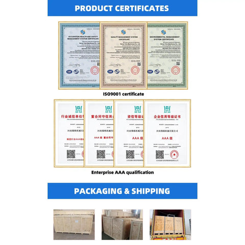 Product certificates displayed including ISO9001, Quality Management System, and packaging for Rock Solid Heavy Duty Vacuum Lifter.