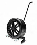Knockout 500 Lb Heavy-Duty Adjustable Tire Dolly Cart with a black tire on smooth swivel casters for 12 to 24 inch tires.