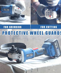 The Real Deal Cordless Angle Grinder Set With Dual Batteries Delivers Serious Cutting Power For Metal Stone And Concrete Projects Shop Ready ergonomic grip with protective wheel guards on stone.