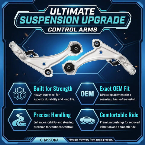 Straight Up Front Lower Control Arm Suspension Kit With Nissan Altima 2007 Through 2013 Including Ball Joints and Sway Links.