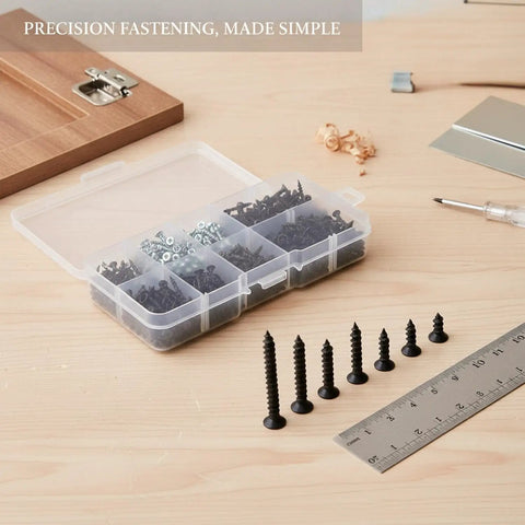 560 Piece Self Tapping Screw Set For Wood Plastic And Thin Sheet Metal Repairs With Storage Case No Pre Drill Needed