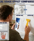 Person using Easy Drywall Repair Kit 2 Pack With Spackle Paste Tubes Scraper And Sandpaper For Quick Fixes Of Holes Cracks