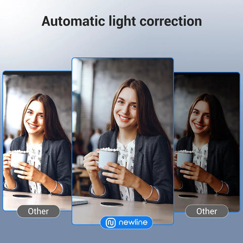 4K Webcam With PDAF Autofocus, Privacy Cover, Dual Mics showcasing auto light correction with clear visuals.