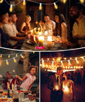 Outdoor String Lights With Remote Control 75 Ft Waterproof Patio Lighting Kit With 75 Globe G40 LED Bulbs in party setting
