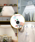 Six Pack Wireless Under Cabinet Lights With Remote Control No Fuss Dimmable 20 LED Rechargeable Stick-On Night Light Strips in 3 uses