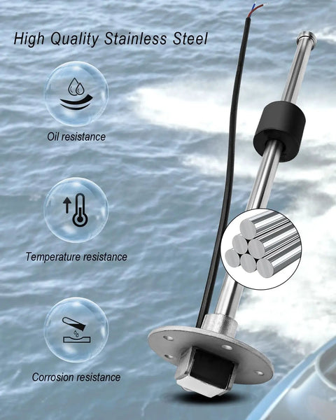 Badass Zero To Ninety Ohm Boat Fuel Sending Unit featuring stainless steel build and durable design for marine applications.