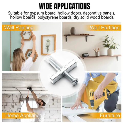 Heavy Duty Toggle Anchors With Bolts For Drywall Rock Solid Wall Mount Kit No Wiggle Room Holds Heavy TV Gear Built Tough in home appliance use.