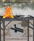 Foldable Grill Table With 3 Height Settings Up To 29.5 Inches Lightweight Camping Table With Heat Resistant Mesh Top Waterproof