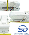 Model Specific 7 Cube Ice Maker Replacement with 10 Pin Connector, measuring tape shows size, for specific fridge models.