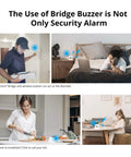 Zigbee Bridge Pro Hub ZigBee 3.0 Smart Gateway for Easy App Control in home scenes, showing versatile device use with alarms and timing.