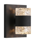 Slick Black Outdoor LED Wall Light Cylinder Sconce With Dual Up Down Lighting 120V 10W Warm Dimmable