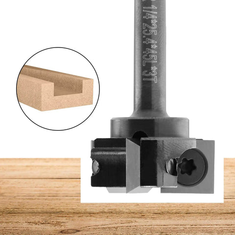CNC Spoilboard Surfacing Router Bit With One Quarter Inch Shank And One Inch Cutting Diameter Four Flute Insert Carbide