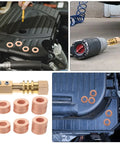 Copper Flat Sealing Washers Kit 200Pcs for automotive repairs shown in use for plug and car body quick repair function